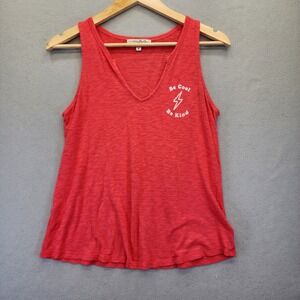 Express One Eleven‎ Red Graphic Tank Top Be Cool Be Kind Lightning Bolt Small